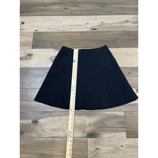 LOFT Skirt Size 8 Black A Line Mini Back Zip Polka Dot Waistband Trim - Image 3