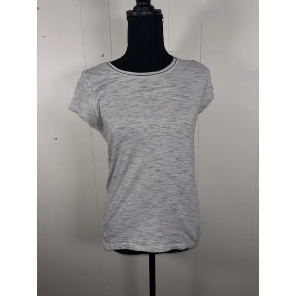 Lululemon Another Mile Short Sleeve T-Shirt Relaxed Fit Space Dye Gray Sz 4 Soft - Image 3