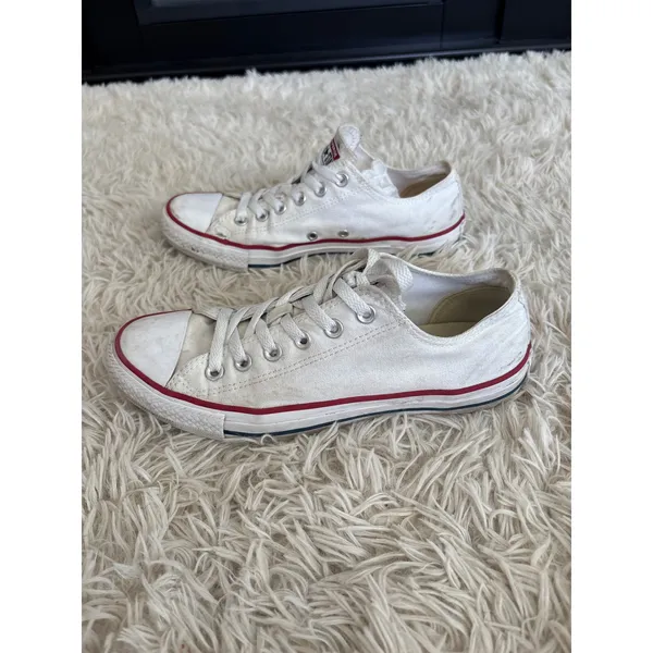 Converse Chuck Taylor All Star‎ White Low Top Canvas Sneakers Women 9 Men 7 - Image 3