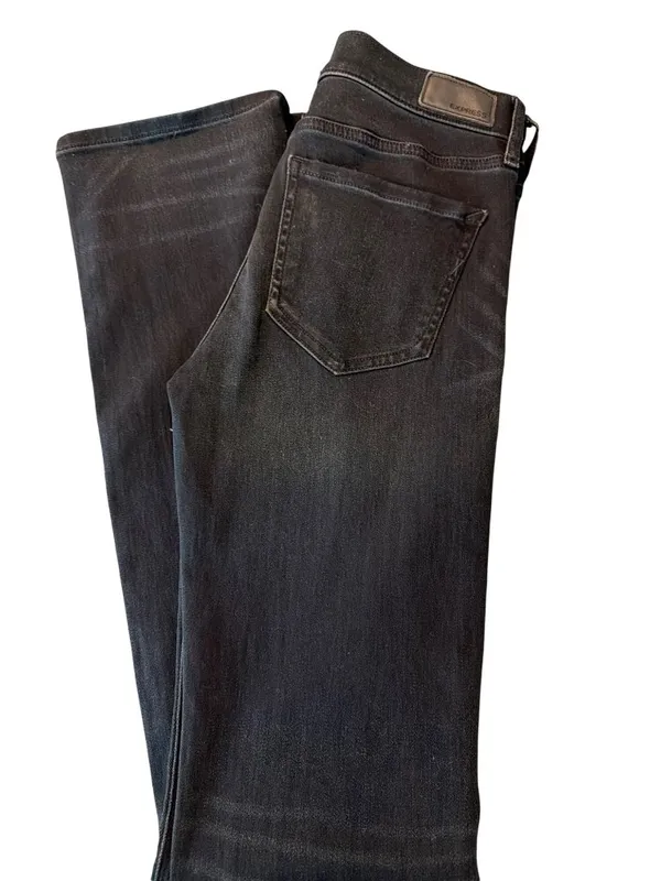 Express Barely Boot Mid Rise Supersoft Stretch + Jeans Dark Blue Denim Sz 00L - Image 3