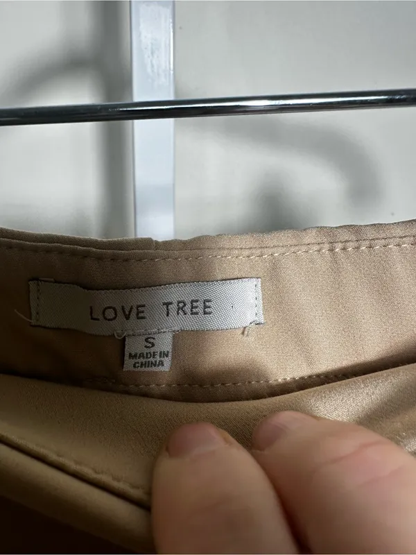 X211. Love Tree Beige Wrap-Front Mini Skirt/Skort - Image 2