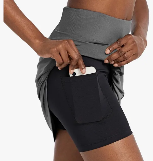 BALEAF Women's Cycling Skirt 3D Padded Bike Shorts Biking Zipper Athletic Skort Pockets - Image 3