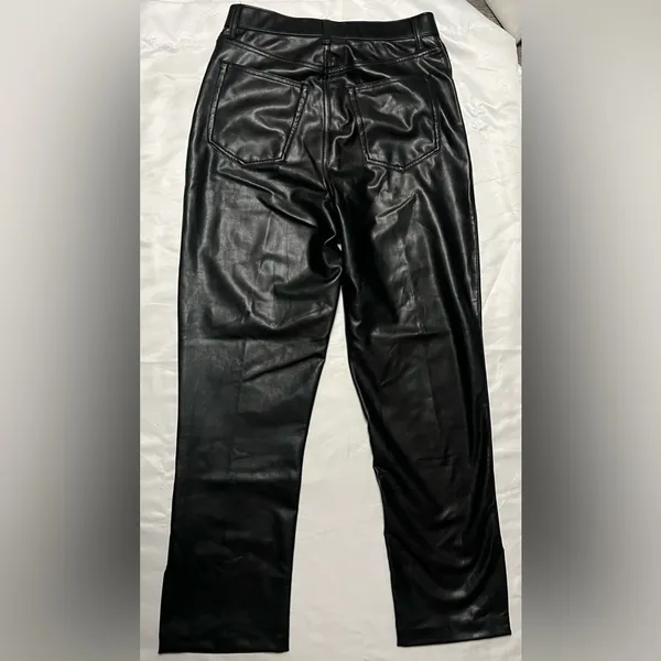 Abercrombie & Fitch Curve Love 90s Faux Leather High Rise Straight Pants 29 - Image 5
