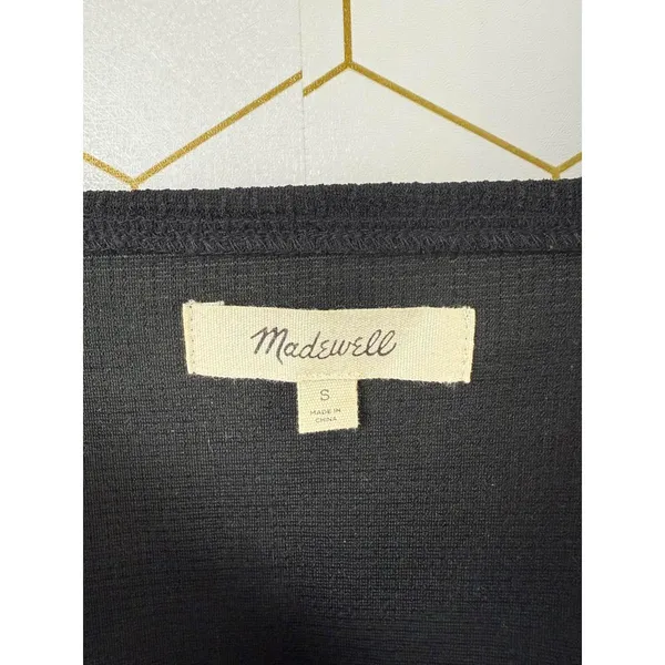 Madewell Black Square-Neck Lightweight Puff-Sleeve Top - Size - Small - Image 5