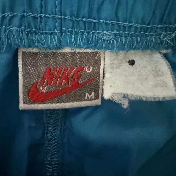 Nike Womens Track Pants Vintage Windbreaker Turquoise Drawstring Pockets Medium - Image 8