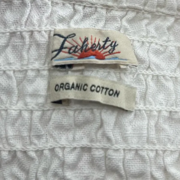 Faherty Ramona smocked white‎ organic cotton dress - Image 3