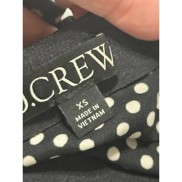 J.Crew Black White Polka Dot Midi Skirt High Rise A-Line BU218 XS - Image 4