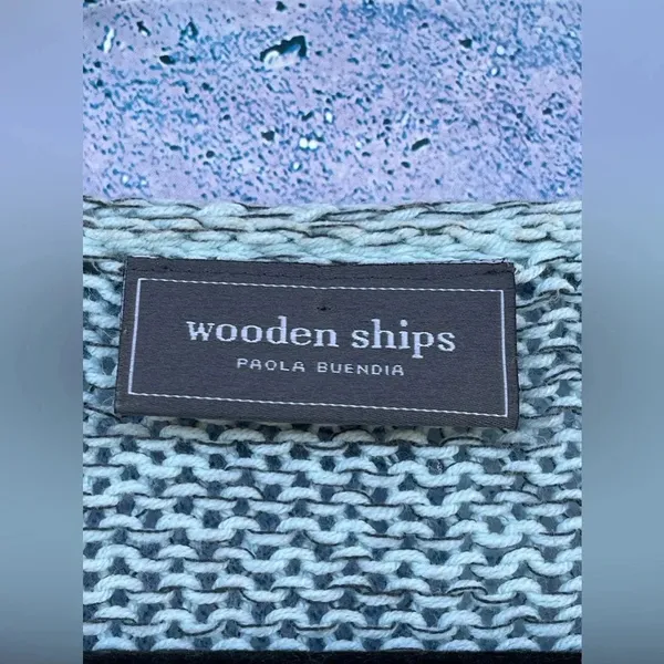 wooden ship v neck drop shoulder mint color sweater S/M - Image 5