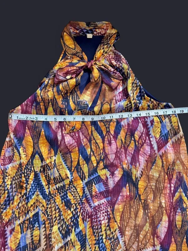 Tyche Multicolor Halter Mini Dress Size Large - Image 5