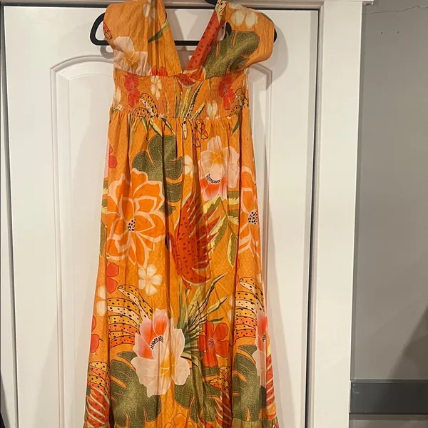 Z&L‎ Europe Vibrant Floral Halter Delia Maxi Dress large. - Image 3