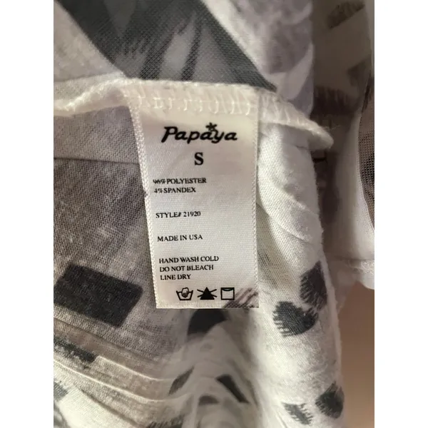 Vtg Y2K Papaya Sheer Striped Rhinestone Floral Animal Print Graphic Tank Sz S - Image 4