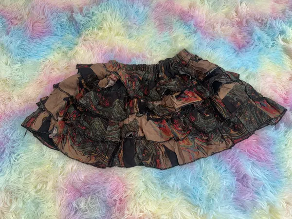 Cute ruffled multicolored y2k skirt Multiple - Image 3