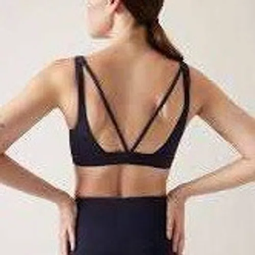 Athleta L Sports Bra Exhale A-C Black Low Impact Support Soft Yoga Active 486376 - Image 2