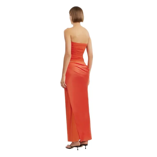 Significant Other Brianna Persimmon Satin Maxi Skirt Orange NWT Size 4 - Image 4