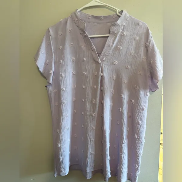 Lavender Ruffle Sleeve Women's Top Purple Size L - Image 2