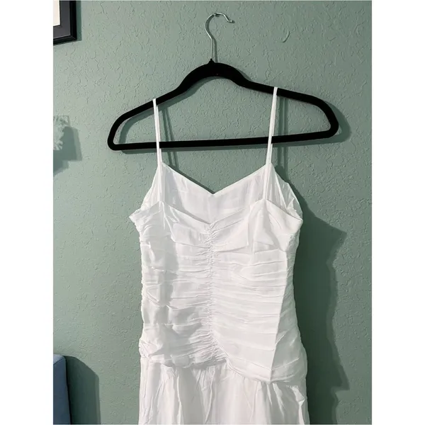 New O.P.T Soraya Ruching Drop Waist Romantic Honeymoon Bridal Resort Maxi Dress - Image 5