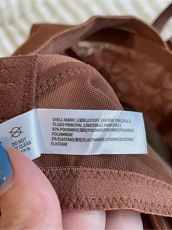 New HSIA Enchante Unlined Non Padded Lace Underwire Bra Size 36C Coffee Brown - Image 4