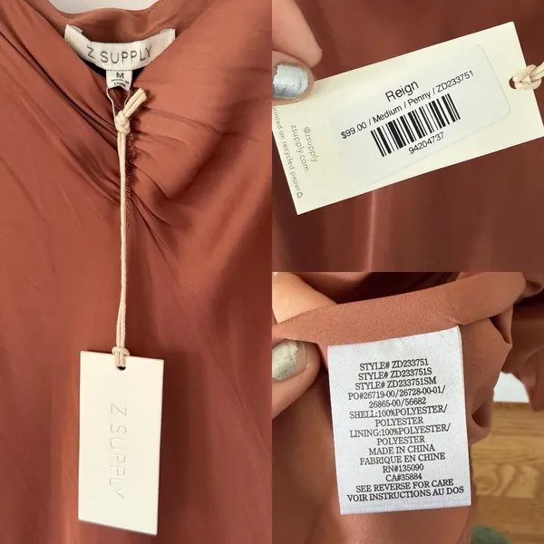 boho indie wedding guest Z Supply Lark Slip Midi Dress in Penny size - Image 4