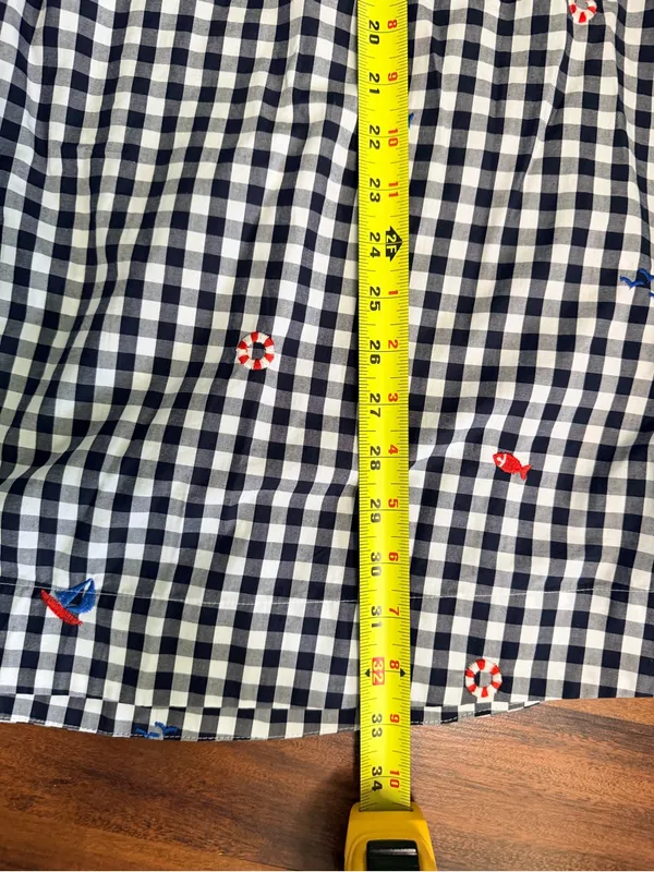 Free Assembly Navy Gingham Embroidered Nautical Midi Skirt Women's Size 10 NWT - Image 8