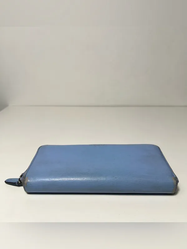 Coach Periwinkle Light Blue Leather Accordion Continental Zip Around Long Wallet - Image 6