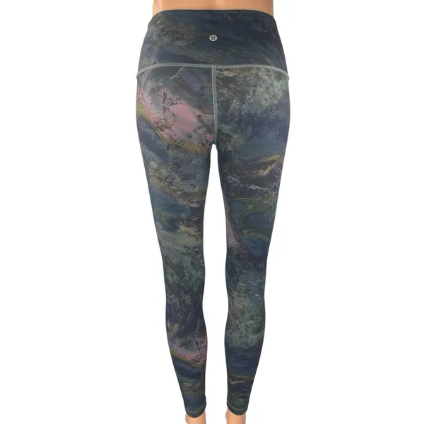 Lululemon Wunder Under Multicolor Running Yoga Athletic Leggings Pants Size 6 - Image 3