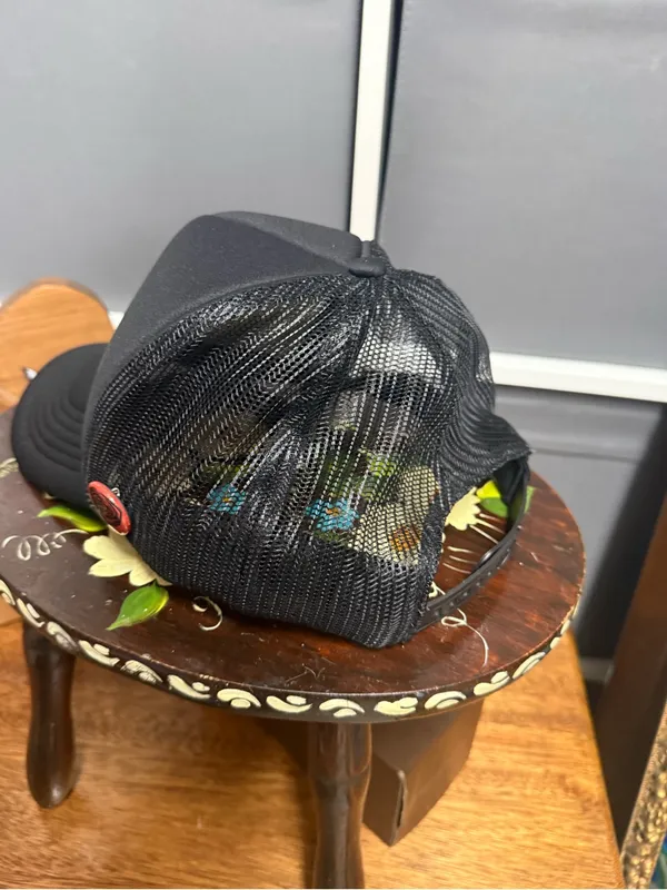 Not Gonna Hold My Horses Black Trucker Hat w/BS Tornado Pin - Image 4
