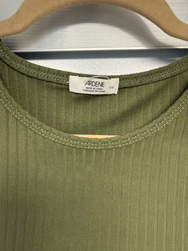 Olive Ribbed Short - Image 3