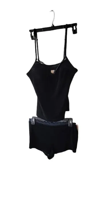 Gilligan O'Malley Womens Black Velvet Chemise and Matching Shorts Sleepwear Set - Image 7