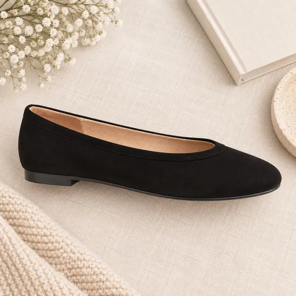 A New Day Neve Black Microfiber Square Toe Memory Foam Ballet Flats 6.5 - Image 3