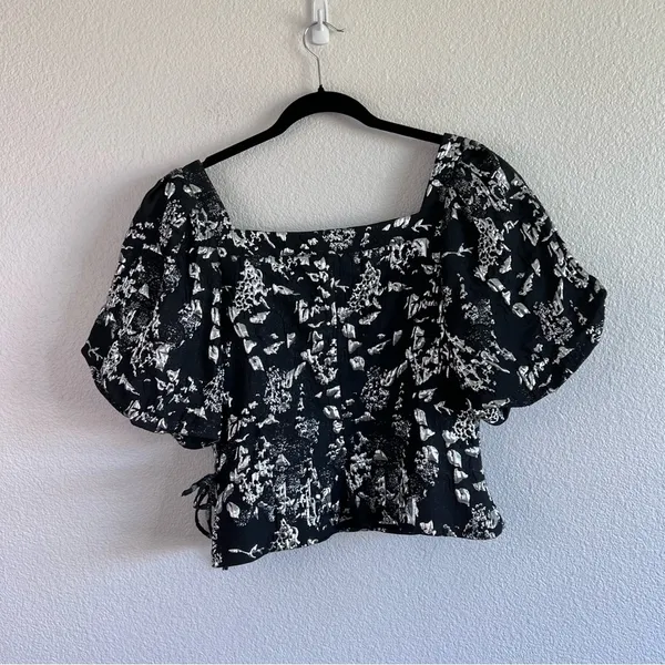 Jonathan Simkhai Taylor Wrap‎ Top Metallic Black Size 12 - Image 8