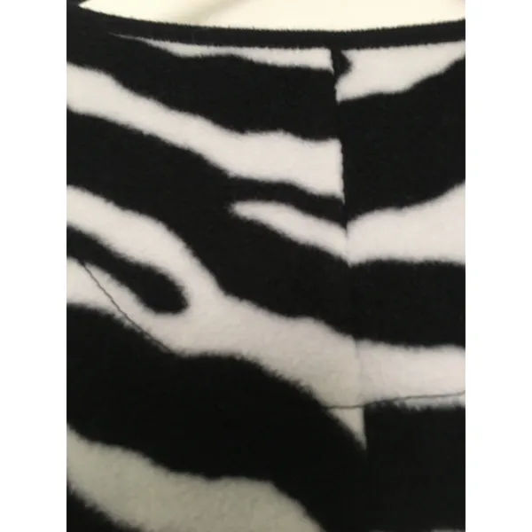 Nick & Nora Adult Unisex Zebra Print Footed Onsies Pajamas Size M Black White - Image 9