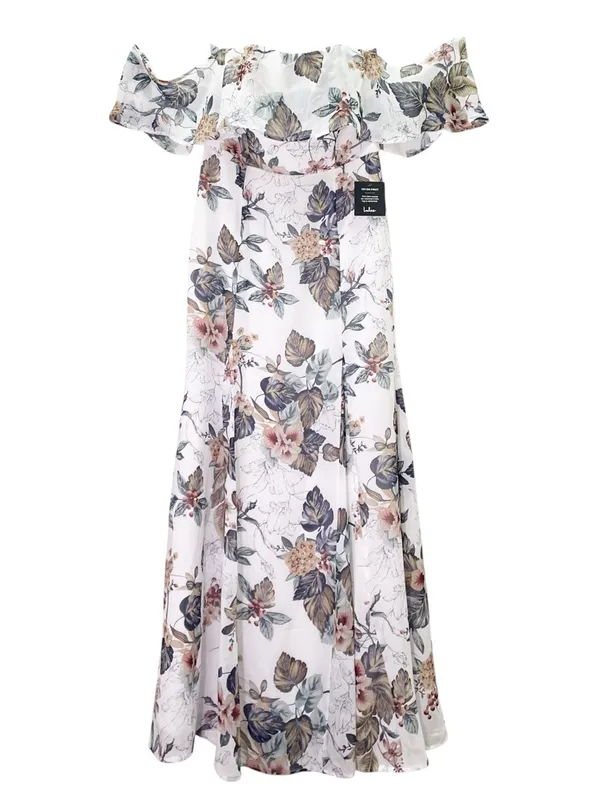 NWT Lulus Ray of Sunshine Maxi Dress Size XL White Floral Off Shoulder Wedding - Image 2