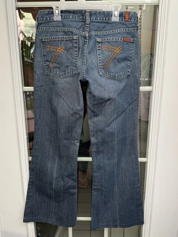 X😻7 For All Mankind Blue Flare Dojo jeans - Image 2