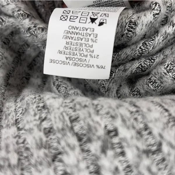 Lucky Brand Heather Grey Bonne Chance Hi-Low Ribbed Mock Cowl Neck Sweater - Image 5