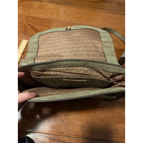 Steven By Steve Madden Crossbody Bag Western Boho Sage‎ Green Scalloped Faux Suede Medium - Image 11
