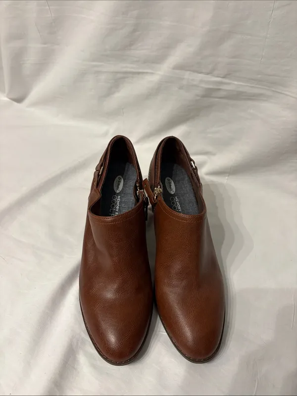 Dr Scholl’s Memory Foam Comfort Fit Women's Brown Zip Ankle Booties SZ 9 - Image 2