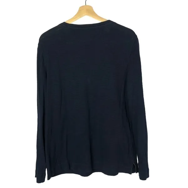 Lauren Ralph‎ Lauren Navy Blue Brown Suede Trim Long Sleeve XL - Image 2