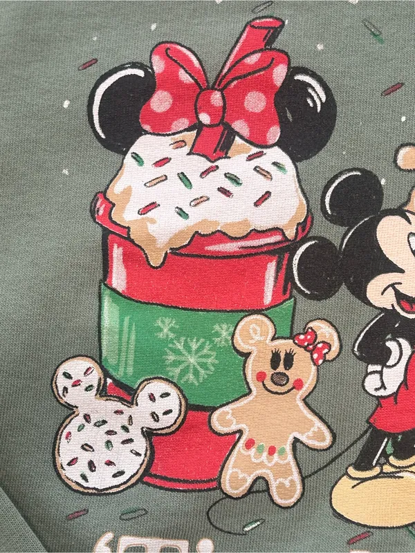 Disney Parks Christmas Sweatshirt S Tis The Season Mickey Minnie Cocoa Mint gree - Image 5