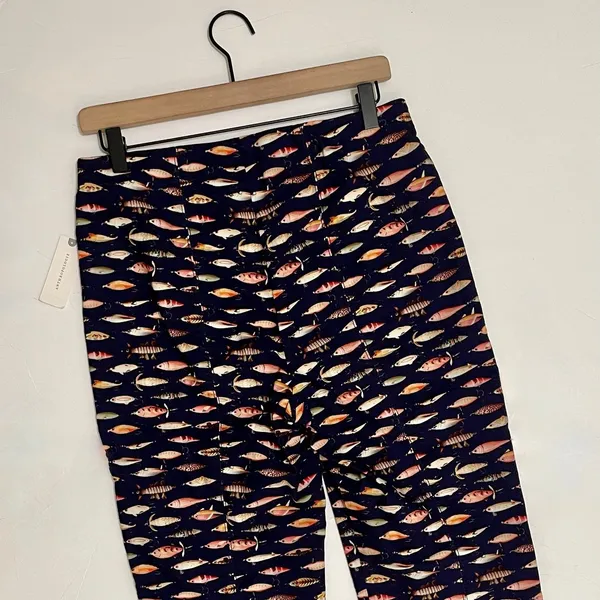 NWT!! Anthropologie MAEVE Fishing Lures Capri Pants Elastic Waist Cropped Medium - Image 9