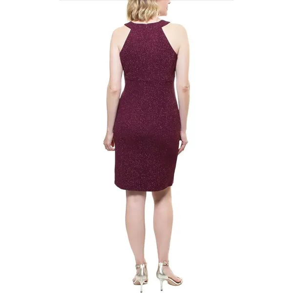 NEW SLNY Embellished Halter Neck Keyhole Short Sheath Dress 18 - Image 2