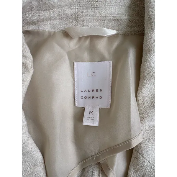 LC Lauren Conrad Women's‎ Beige Double Breasted Blazer Size M Casual - Image 3