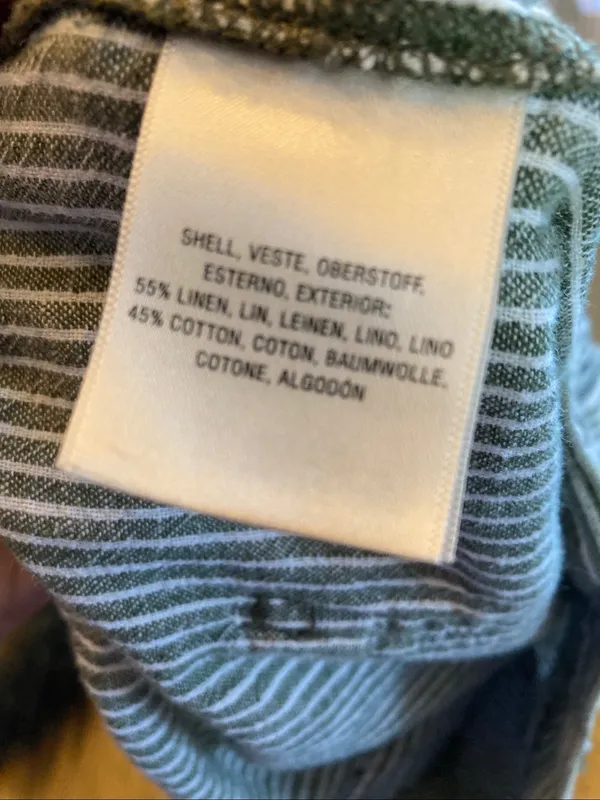 Anthropologie Green Stripe Seashore Linen Cotton Pants Medium - Image 4