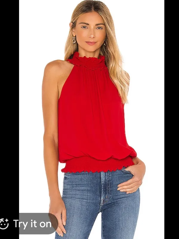 Amanda Uprichard Kimmie top in red‎ small $150 - Image 2