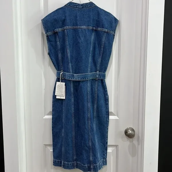 NWT Ética Denim Issa Seamed Dress Topaz River Sz S - Image 7