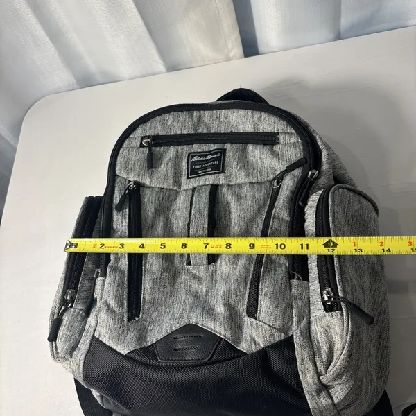 Eddie Bauer‎ First Adventure Backpack Baby Diaper Bag Gray Black Waterproof 16" - Image 9