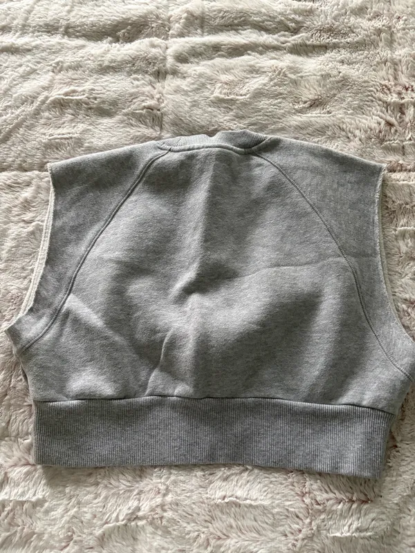 TNA Aritzia Fleece Tank Blue Cozy Perfect Cropped Muscle Sweater - Image 5