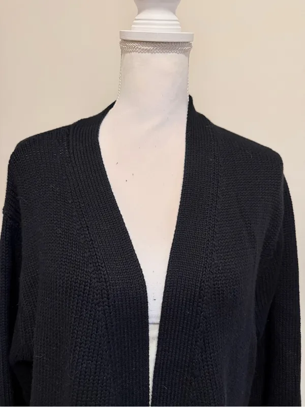 Revolve One Grey Day midi calf long knit duster size small oversized black NWOT - Image 10