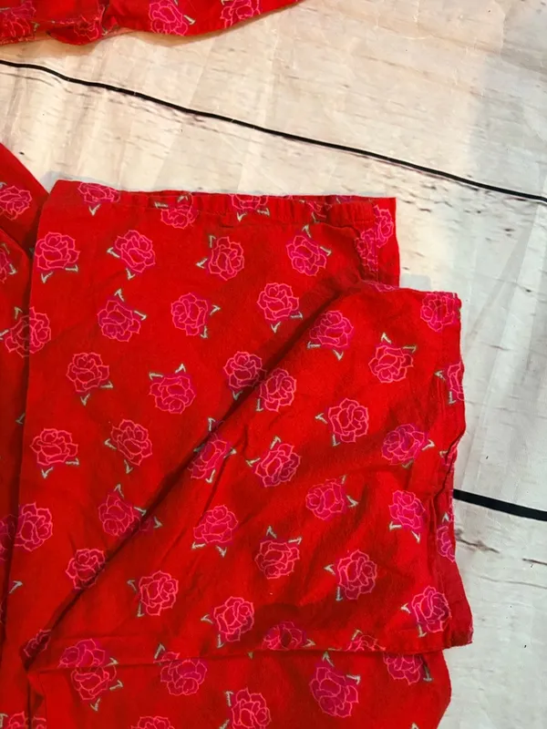 Victoria's Secret Red Floral Button-Front Pajama Set women’s vintage medium - Image 4