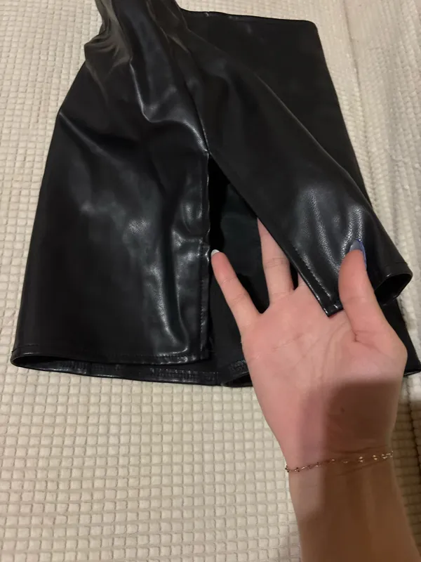Shein Leather Skirt Black - Image 2