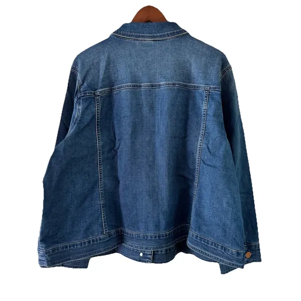 DG2 by Diane‎ Gilman Women's Stretch Denim Embroidered Jacket Indigo 2xl - Image 8